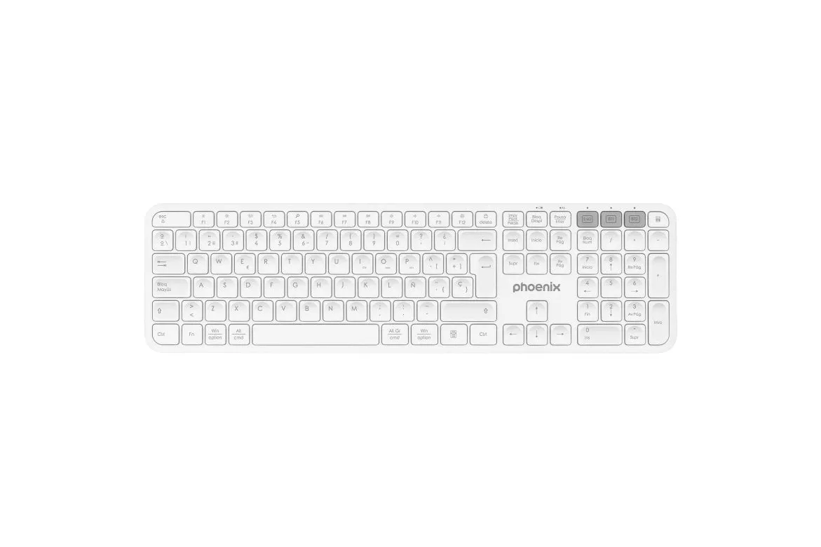 Phoenix K300 Teclado Inal&aacute;mbrico Multidispositivo Blanco