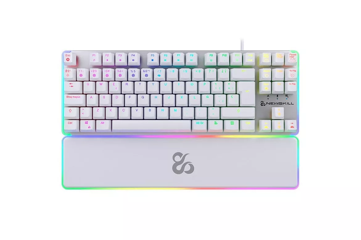 Newskill Gungnyr TKL Pro Ivory Teclado Optomec&aacute;nico Gaming RGB Switches Gateron Red Intercambiables