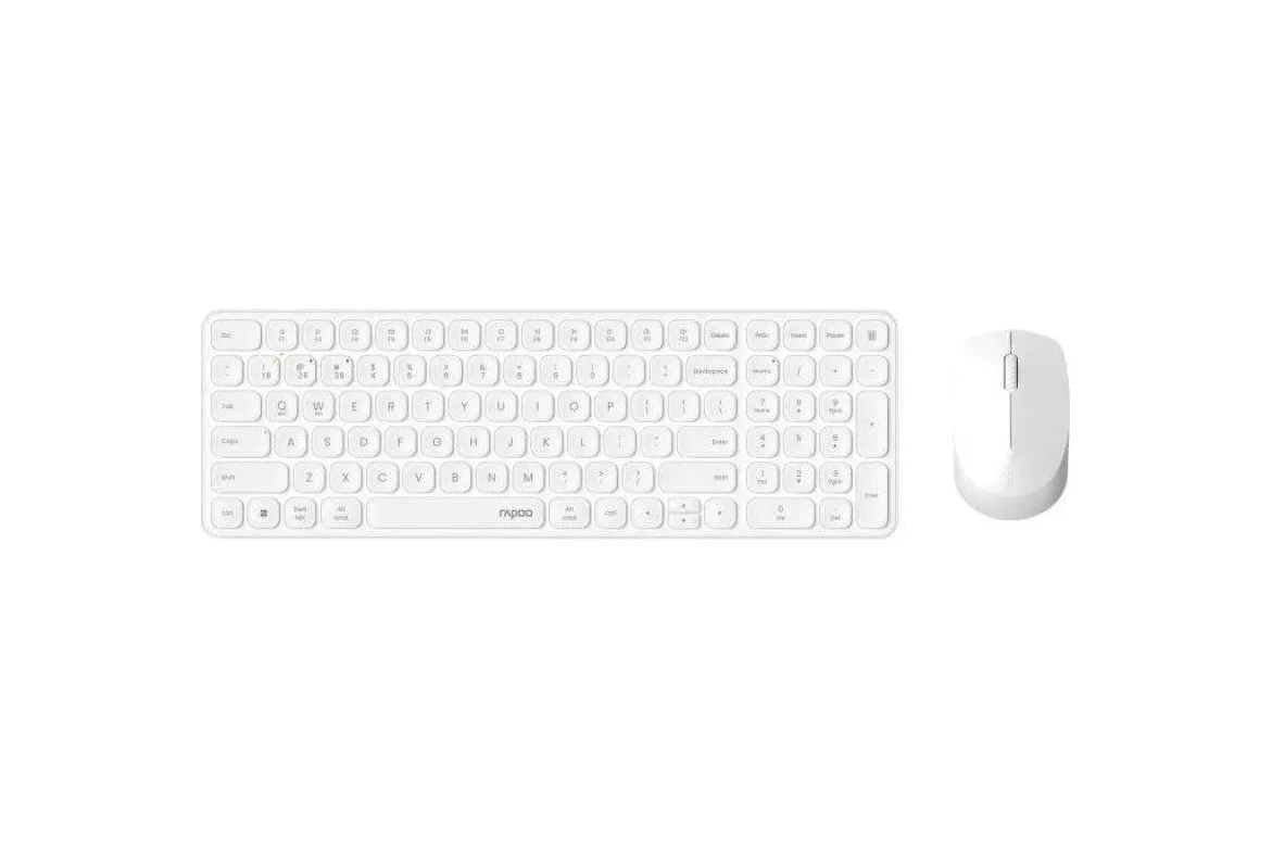 Pack Teclado y Rat&oacute;n Rapoo 9310M Slim Inal&aacute;mbrico Multimodo Blanco