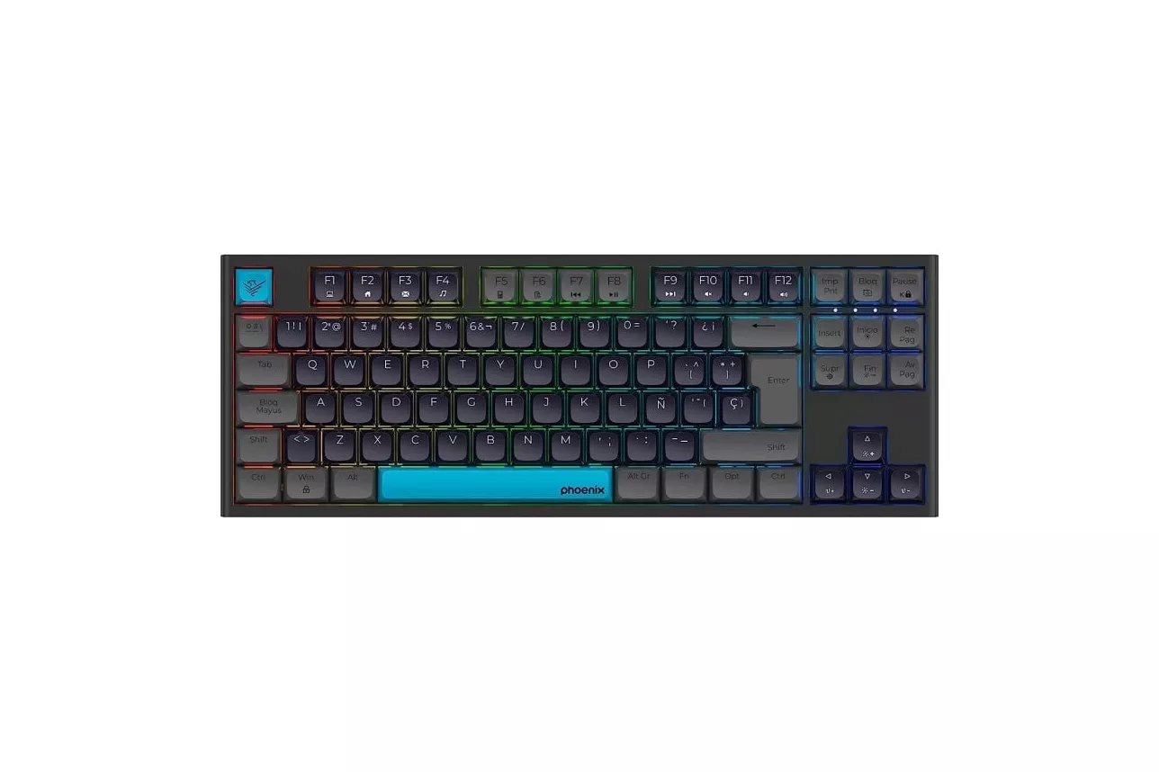 Phoenix Royal Teclado Mec&aacute;nico Gaming RGB Switch Outemu Brown Negro/Gris