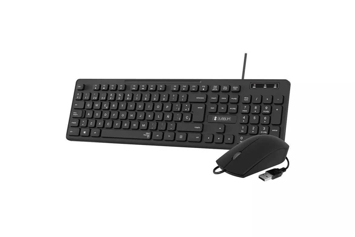Subblim Pack Business Slim Teclado y Rat&oacute;n 1200DPI Negro
