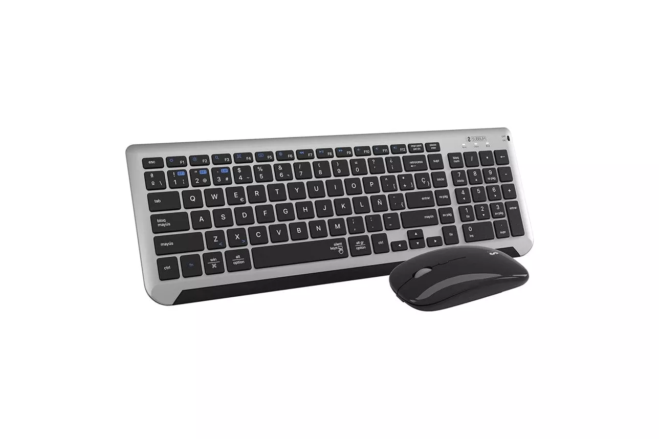 Subblim Prestige Combo Multidispositivo Teclado Inal&aacute;mbrico + Rat&oacute;n Gris/Negro