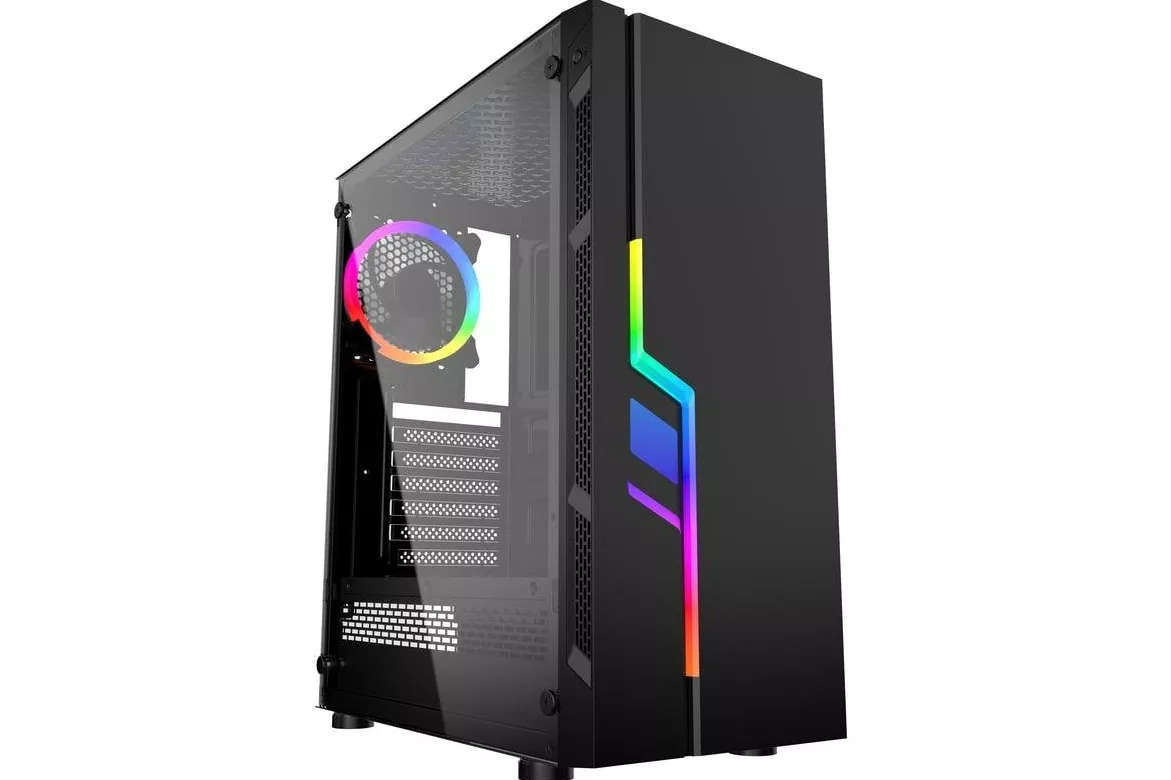 Caja PC Gembird Fornax 2000 RGB Vidrio Templado ATX Negro