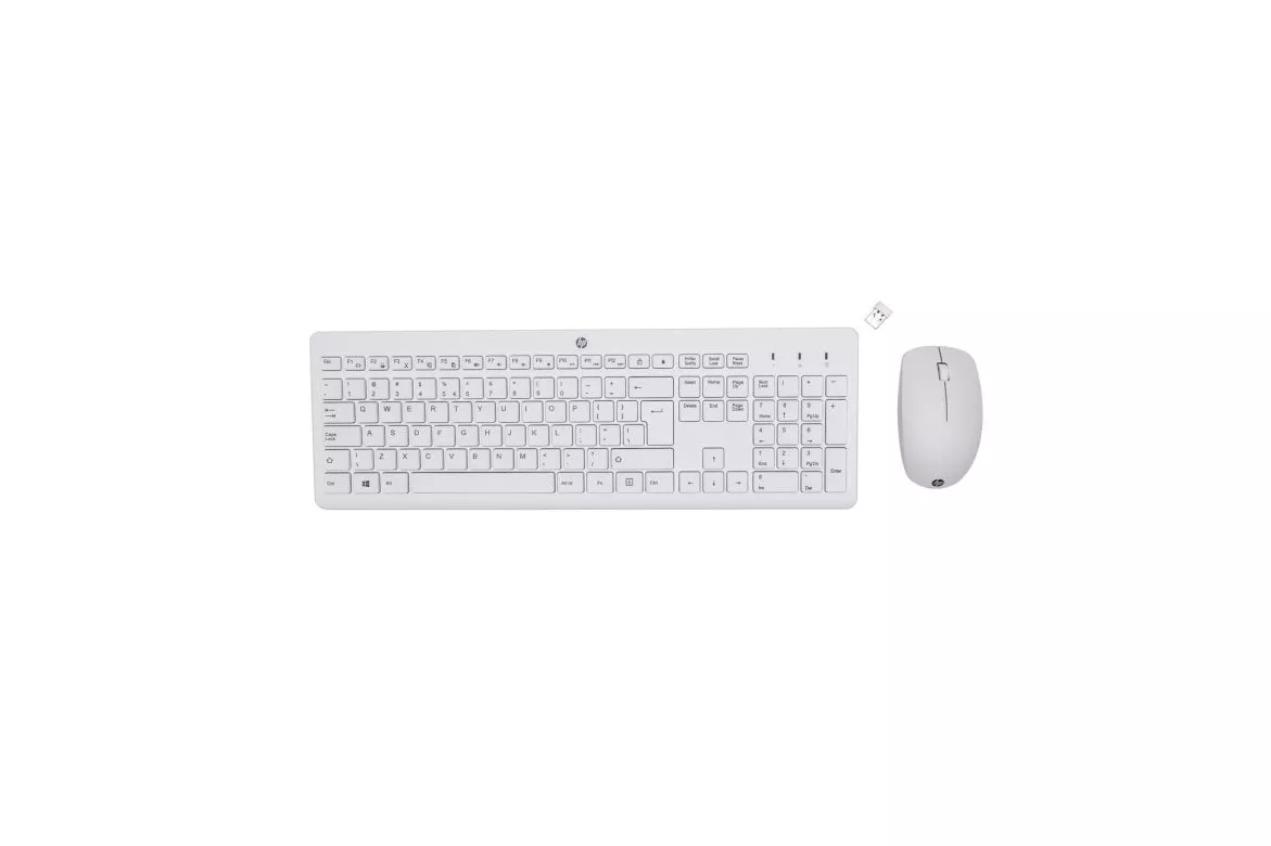Teclado de membrana HP Combo 230 Layout ES inal&aacute;mbrico blanco con rat&oacute;n