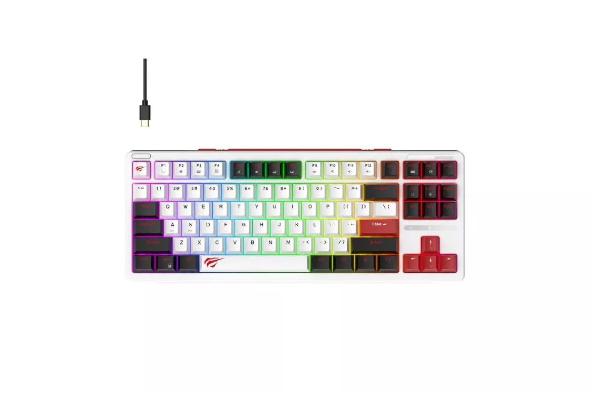 Teclado mec&aacute;nico Havit KB902L Layout ES RGB 80% Cable desmontable