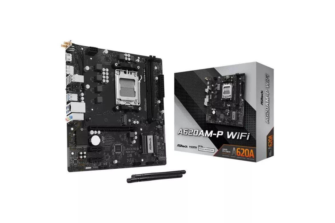 Placa Base ASRock A620AM-P WIFI A620A AM5 DDR5 micro ATX WiFi 5