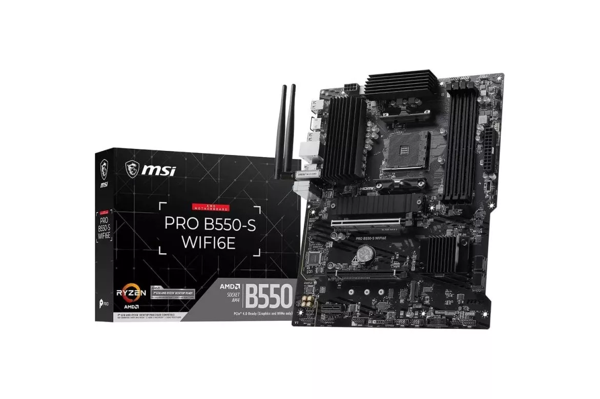 Placa Base MSI PRO B550-S WIFI6E AMD B550 AM4 DDR4 ATX WiFi 6E PCIe 4.0