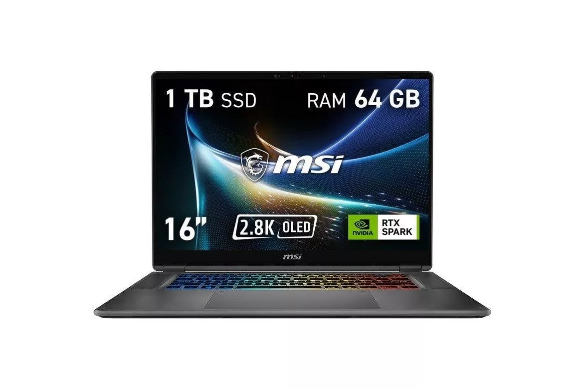 Port&aacute;til MSI Prestige N16 Flip AI+ 16" NVIDIA RTX Spark N1X 64GB 1TB SSD Windows 11 Pro