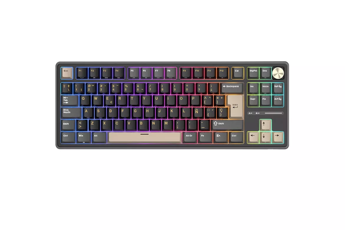 Teclado Royal Kludge R87 Pro ISO-ES RGB Hot-Swappable Switch Brown Phantom -