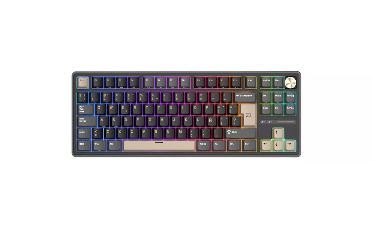 Teclado Royal Kludge R87 Pro ISO-ES RGB Hot-Swappable Switch Brown Phantom -
