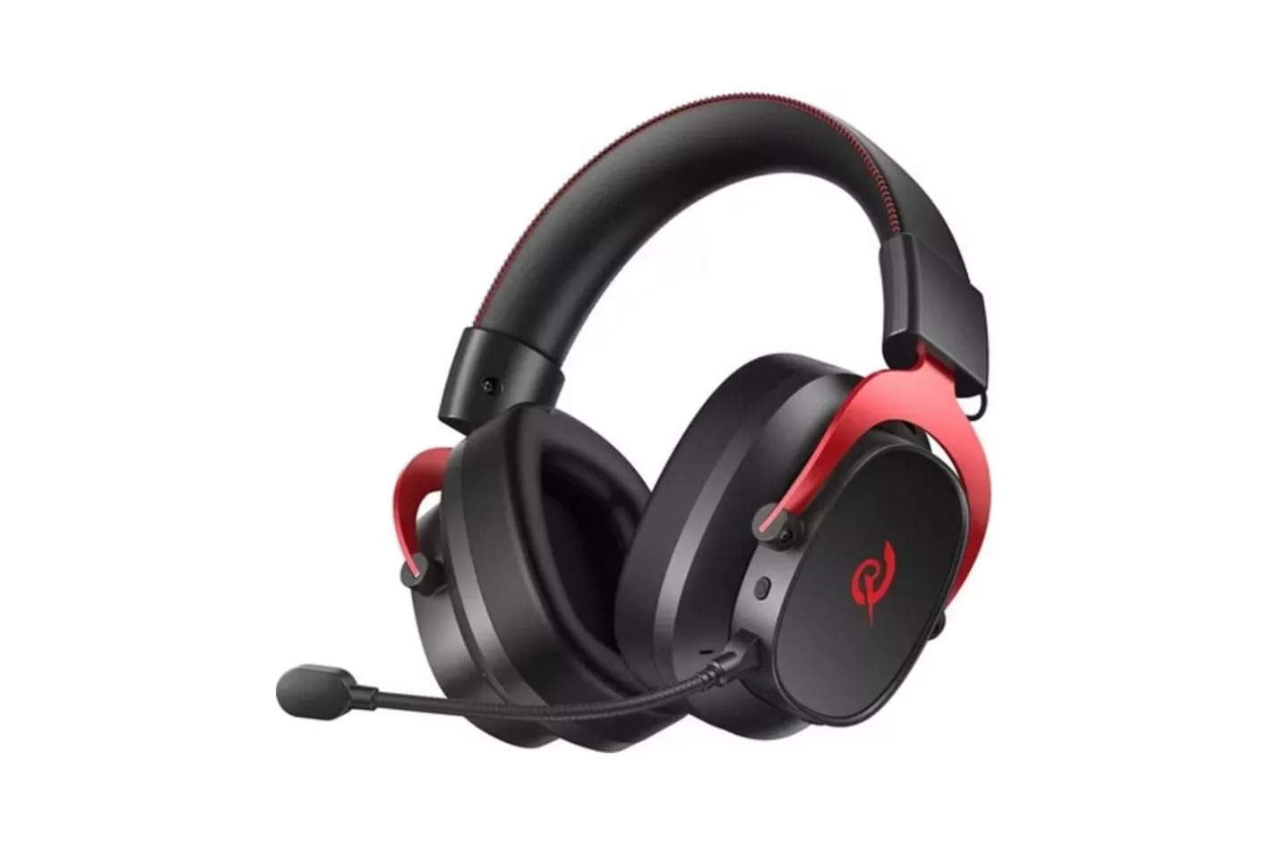Auriculares gaming QCY H8GM Tri-Mode inal&aacute;mbricos Bluetooth, rojo y negro