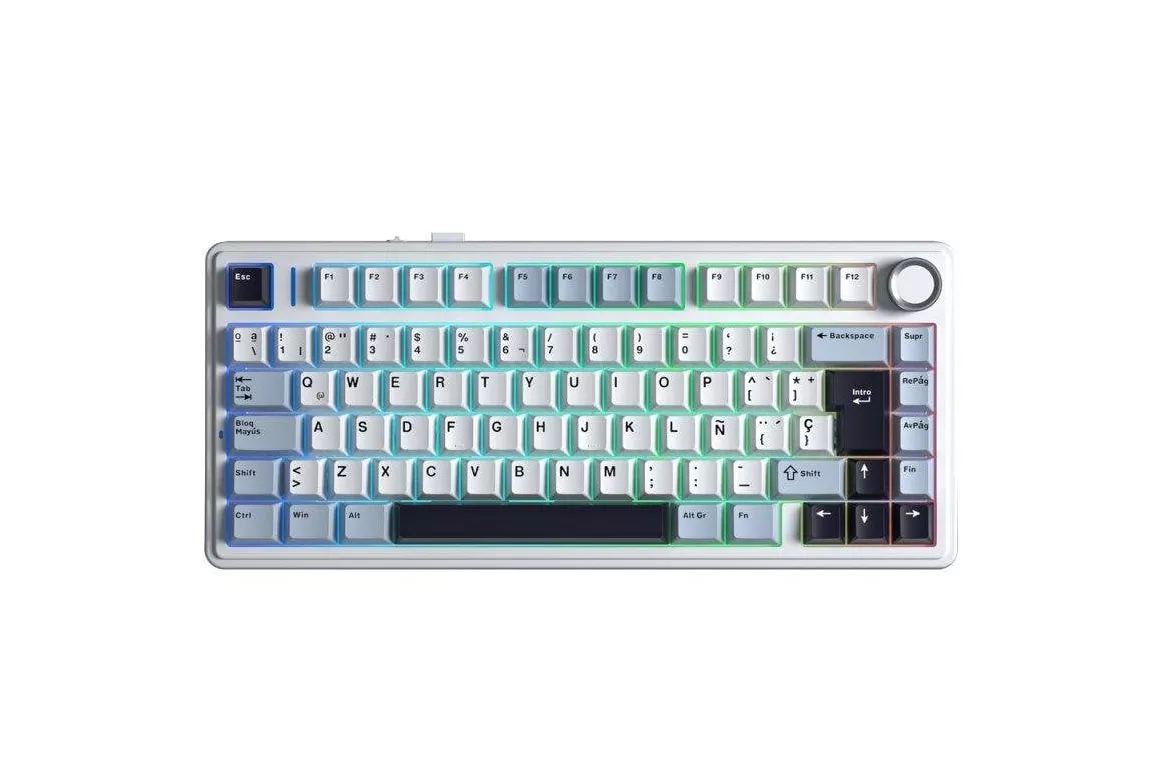 Teclado Aula F75 Gaming Mec&aacute;nico 75% Inal&aacute;mbrico RGB Hot-Swap LEOBOG Reaper