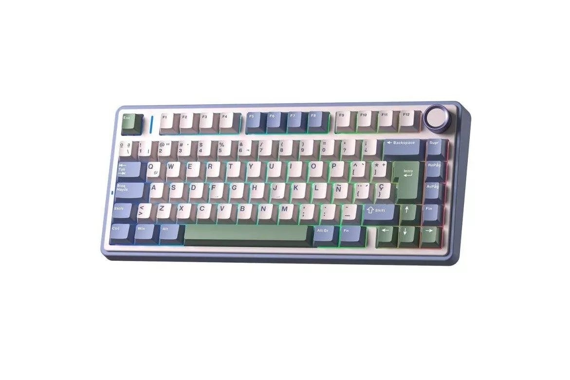 Teclado Aula F75 Gaming Mec&aacute;nico 75% Inal&aacute;mbrico RGB LEOBOG Reaper Cedar Green
