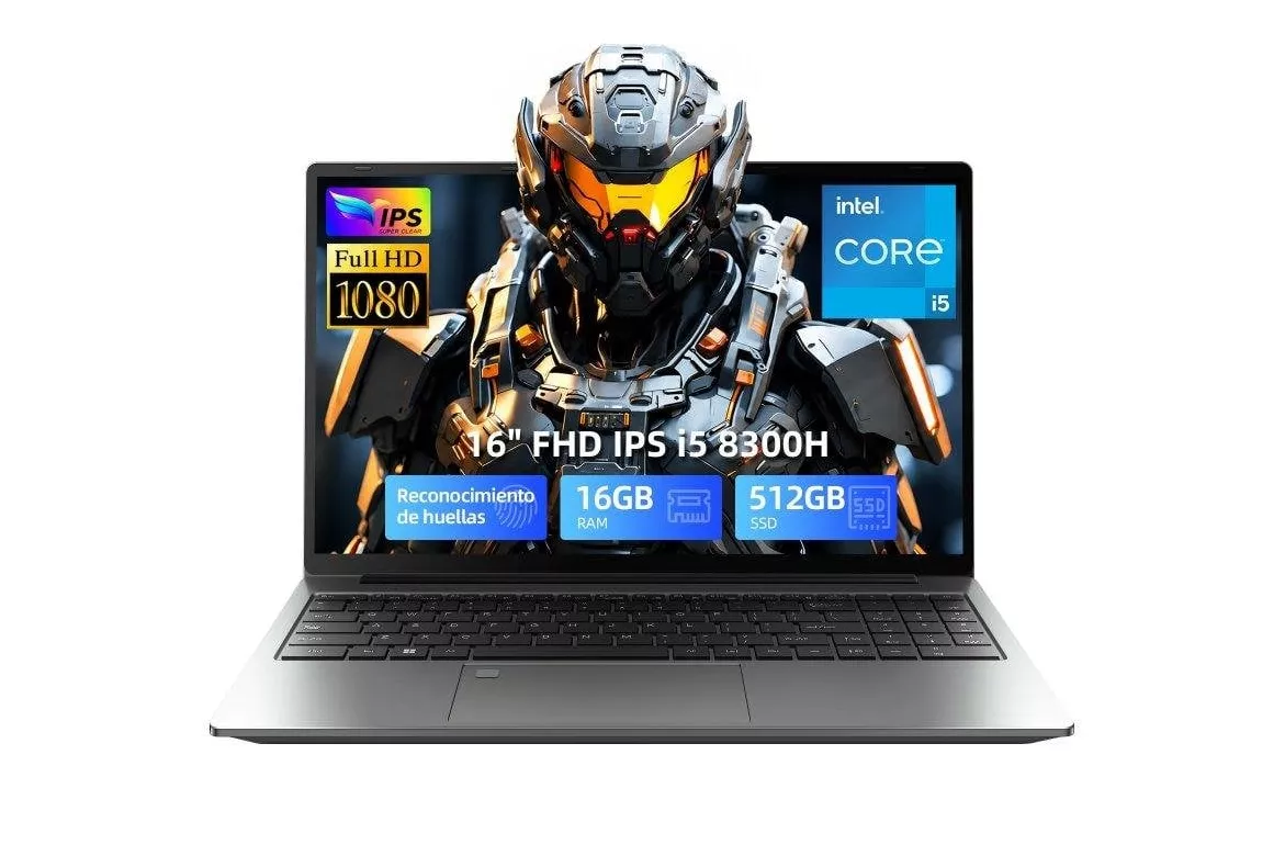 Port&aacute;til Micrear 16" Intel Core i5-8300H 16GB Windows 11 Pro 512GB SSD Lector de huellas