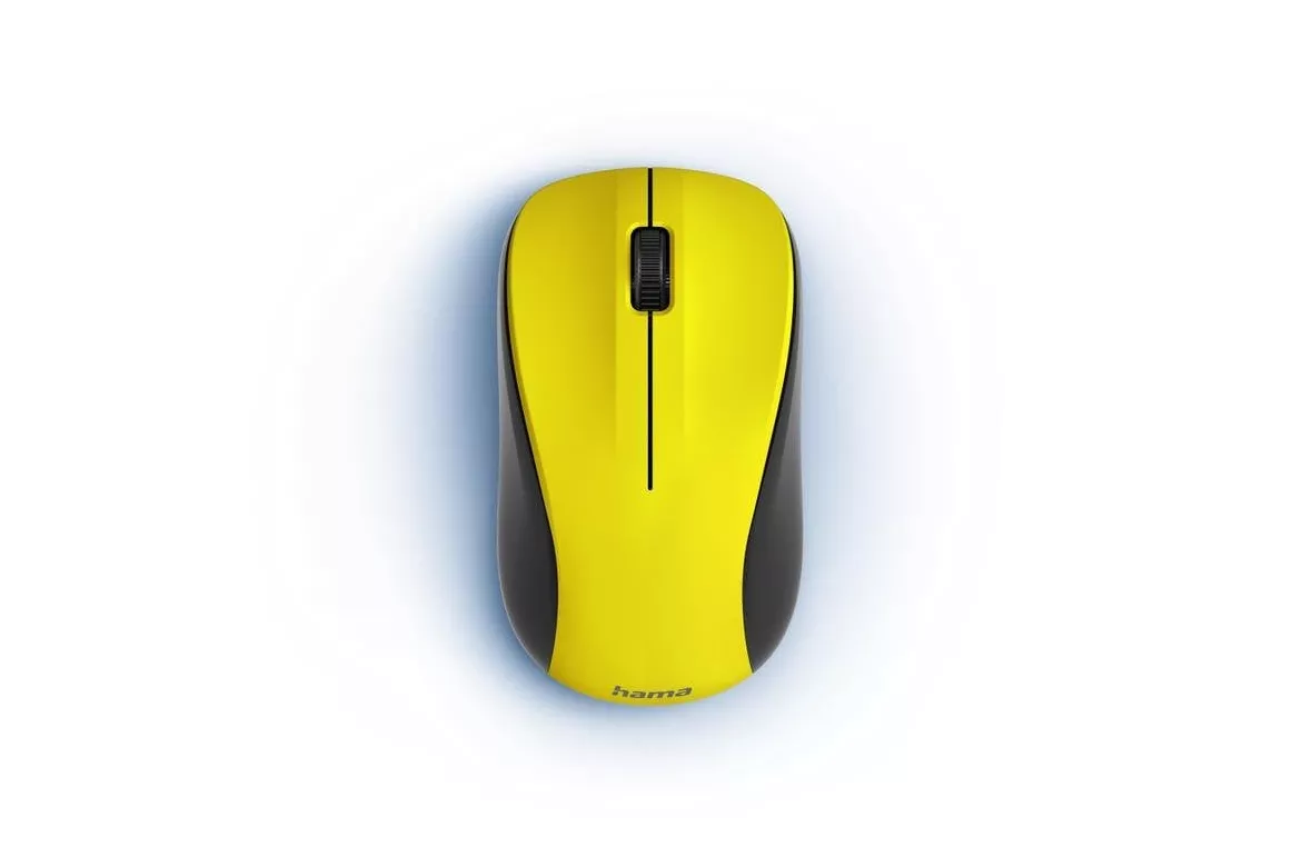 Rat&oacute;n Hama MW-300 V2 inal&aacute;mbrico 1200 DPI negro y amarillo silencioso