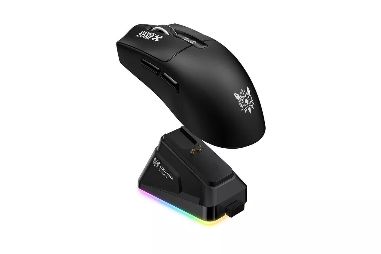 Rat&oacute;n ONIKUMA DM10 inal&aacute;mbrico 24.000 DPI negro con pantalla y base RGB