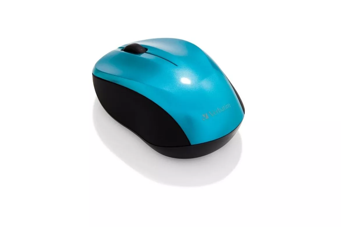 Rat&oacute;n Verbatim Go Nano inal&aacute;mbrico 1600 DPI cian