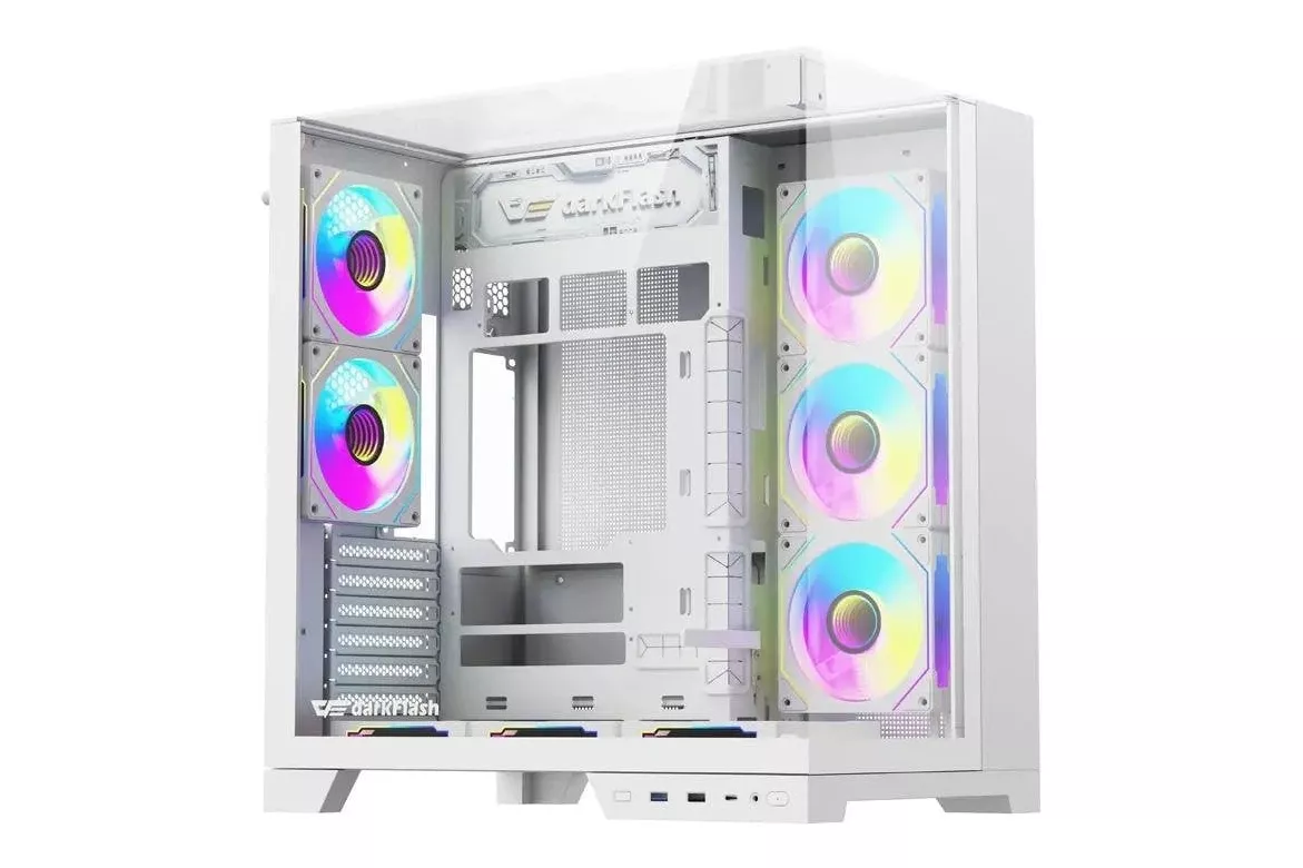 Caja PC DarkFlash TH285 PLUS ATX Cristal Templado 8 Ventiladores Blanca