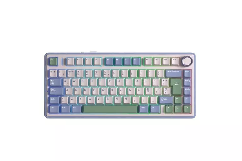 Teclado mec&aacute;nico para gaming AULA F75 75% inal&aacute;mbrico RGB Hot-Swap LEOBOG Reaper con conexi&oacute;n Bluetooth