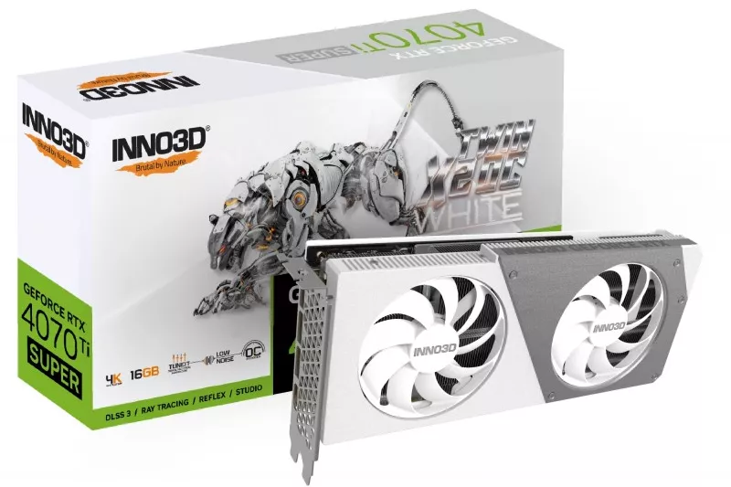 GEFORCE RTX 4070 Ti SUPER TWIN X2 OC WHITE NVIDIA 16 GB GDDR6X