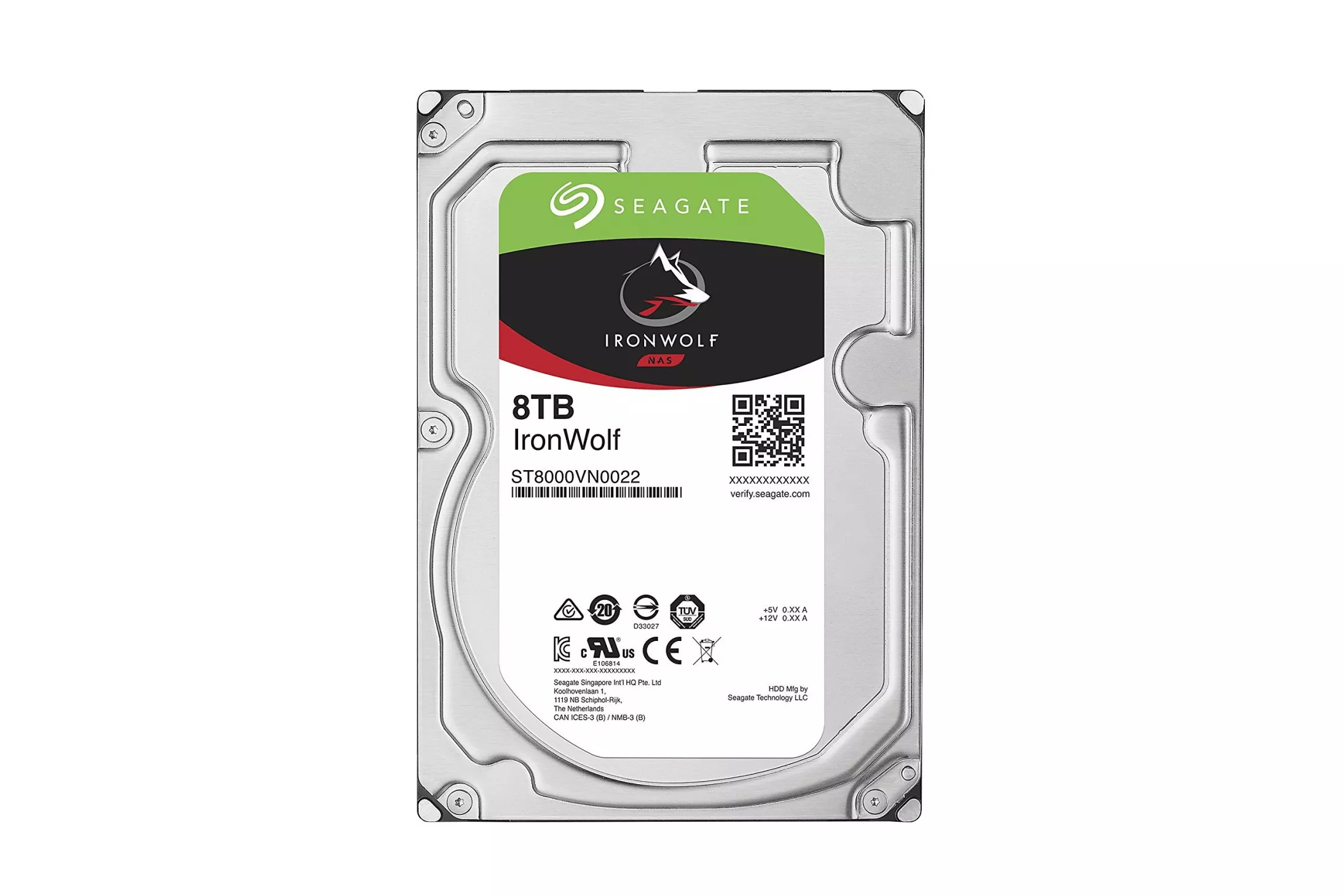 Disco Duro Interno Seagate IronWolf 3.5'' 8TB SATA III, 6 Gbit/s 7200RPM 256MB Cache - para NAS