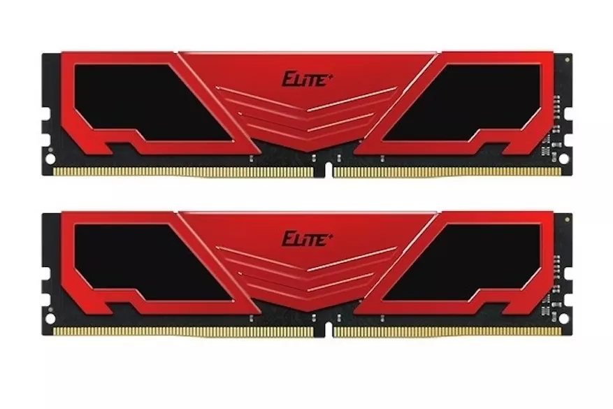 Team Group Kit 16GB (2 x 8GB) DDR4 2666MHz Elite Plus Negro / Vermelho CL19