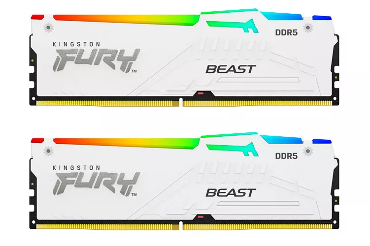 Kingston Fury Beast RGB 32GB (2x16GB) DDR5 6000MHz CL30 Blanca - Memoria RAM