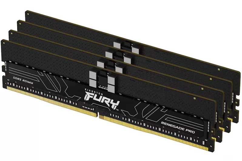 Kingston Kit 128GB (4 x 32GB) DDR5 6400MHz FURY Renegade Pro ECC RDIMM CL32