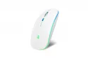 Subblim LED Dual Flat Mouse Ratón Óptico Inalámbrico RGB 1600DPI Blanco