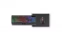 Mars Gaming MCP124 Combo 3 en1 Teclado LED RGB + Ratón RGB 3200 DPI + Alfombrilla, Español, Negro