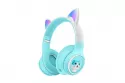 Kinsi AKZ-02 Auriculares Inalámbricos Orejas de Gato RGB Azules
