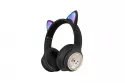 Kinsi AKZ-02 Auriculares Inalámbricos Orejas de Gato RGB Negros