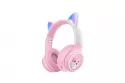 Kinsi AKZ-02 Auriculares Inalámbricos Orejas de Gato RGB Rosas