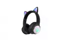 Kinsi AKZ-62 Auriculares Inalámbricos Orejas de Gato RGB Negros