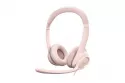 Logitech H390 Auriculares con Cable y Supresión de Ruido funciona con Chromebook Rosas