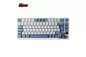 Teclado para Mac y Windows Royal Kludge RKM75 ISO-ES Hot-Swappable Switch Silver Speed Wireless Taro Milk