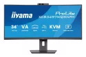 iiyama ProLite XCB3497WQSNPH-B1 34" VA UltraWide QHD 120Hz FreeSync Premium Curvo USB-C Webcam
