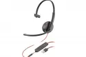Auriculares Poly con cable USB-A y 3,5 mm con micrófono y cancelación de ruido, negro