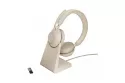 Jabra Evolve2 65 Auriculares Inalámbricos Beige + Soporte de Carga USB
