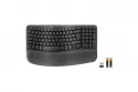 Teclado de membrana Logitech Wave Keys for Business Layout ES ergonómico inalámbrico con reposamuñecas
