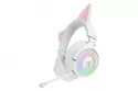 Auriculares Gaming Razer Kraken Kitty V3 Pro inalámbricos HyperSpeed RGB con micrófono y orejas de gato blancos