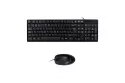Teclado de membrana Negro Layout Español con ratón óptico 1200 DPI USB Kit oficina