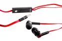 Auriculares Elbe AUR10MIC con cable, manos libres, micrófono integrado y control de volumen, rojos