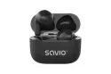 Auriculares Savio TWS-02 PRO inalámbricos Bluetooth 5.4 para música y llamadas con micrófono, resistencia IPX2, negro