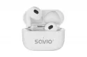 Auriculares Savio TWS-01 Pro inalámbricos Bluetooth para música y llamadas, protección IPX2, blancos