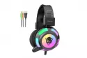 Auriculares Dam Electronics V8 con cable para gaming con luz LED RGB y micrófono integrado, negro