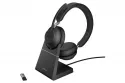 Auriculares Jabra Evolve2 65 inalámbricos Bluetooth para oficina con cancelación de ruido y micrófono, color negro