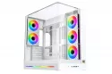 Caja gaming Xigmatek Pano II blanca vidrio templado ARGB Mid Tower