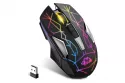 Ratón inalámbrico gaming RGB 2.4G, sensor óptico 2400 DPI, batería 600 mAh, 7 botones, cuerpo metálico