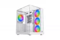 Torre PC Caja Xigmatek Aqua Compact EN48258 Ventilación ARGB Vidrio Templado Blanca